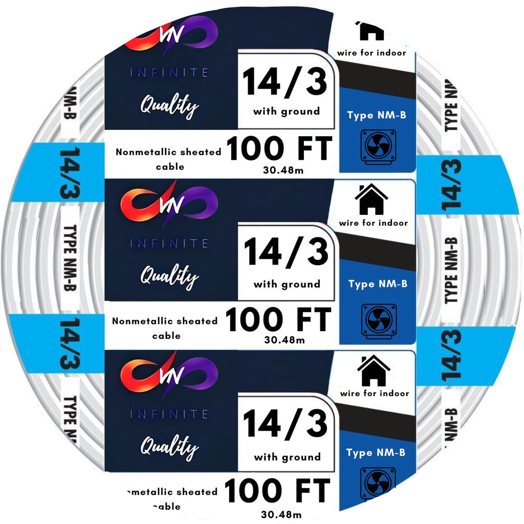 14 Gauge 3 Conductor NM-B Electrical Wire 100 Ft Y22343