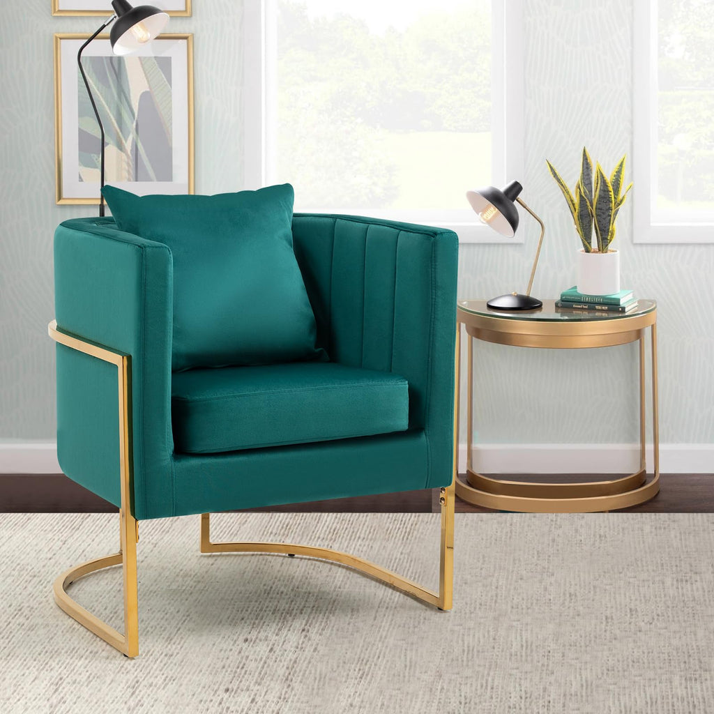 Velvet Accent Chairs Set of 2 Green B4385