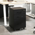 3 Drawer Black Wood File Cabinet with Lock M213712