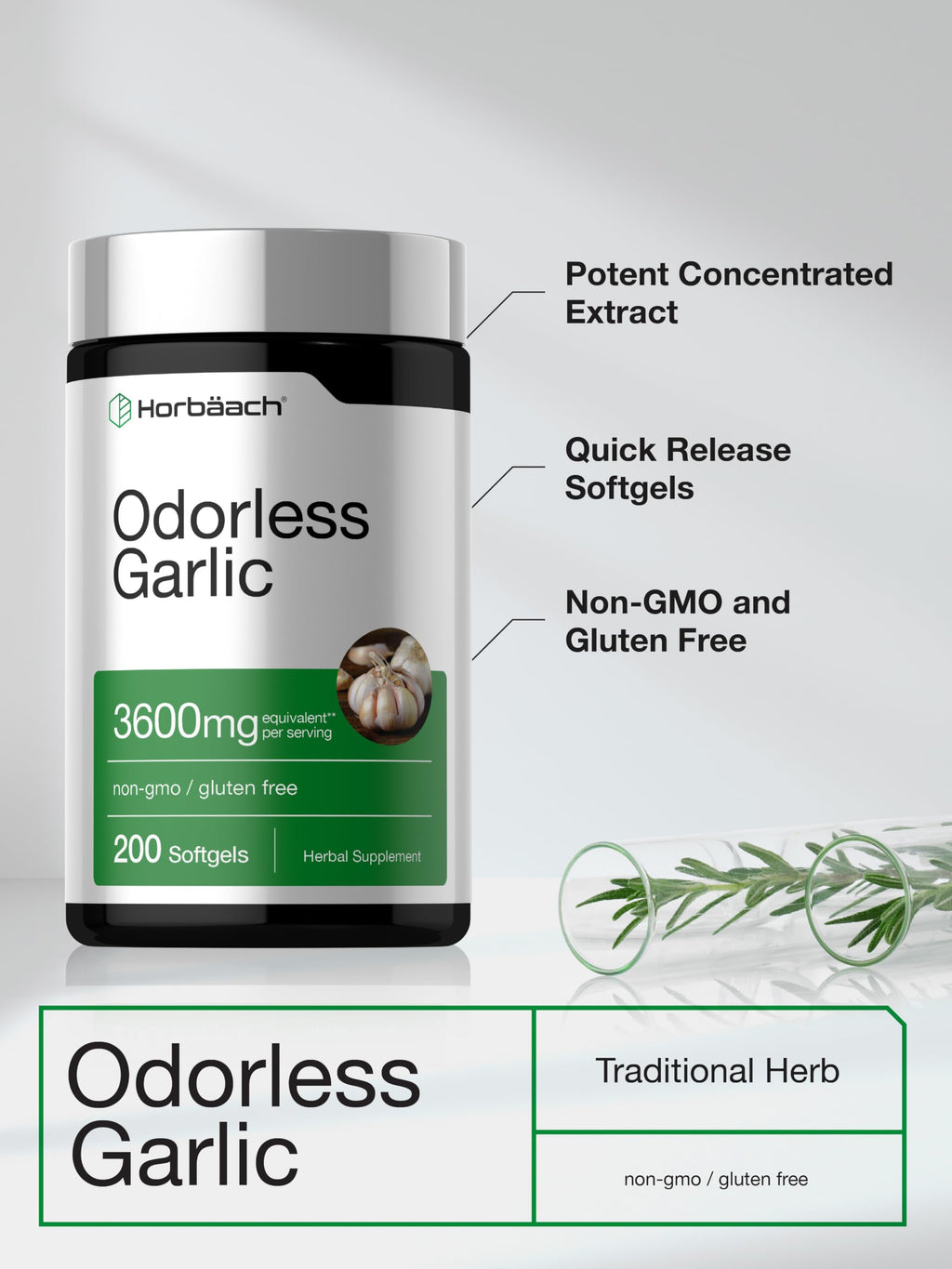 Odorless Garlic Softgel Supplement 200 Pills T271