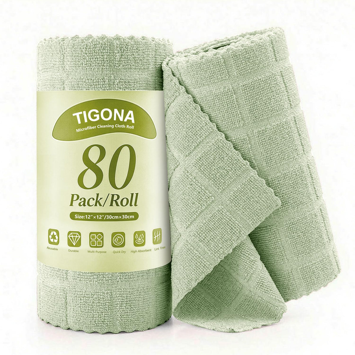 80 Pack Microfiber Cleaning Cloth Roll Z76386