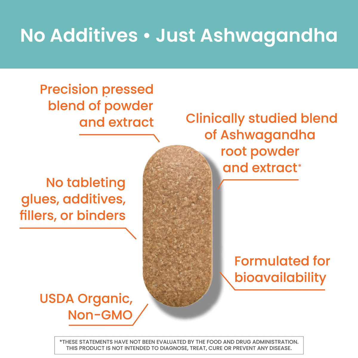 USDA Organic Ashwagandha Root 670 mg 60 Caplets R563