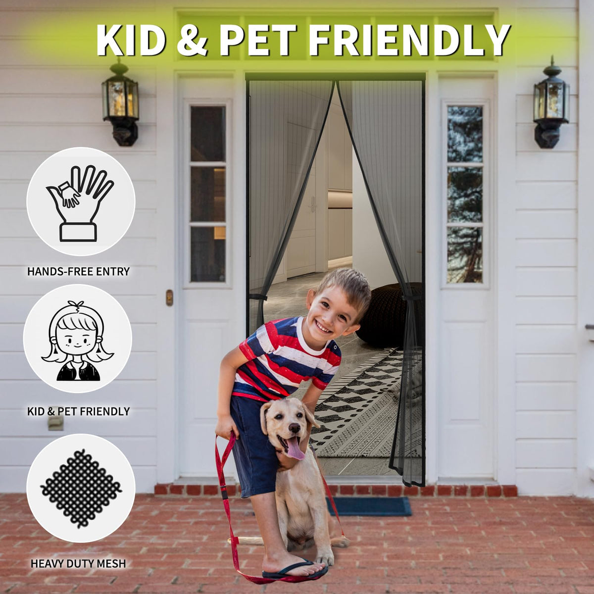 Magnetic Screen Door 36 x 82 in Mesh Curtain U659