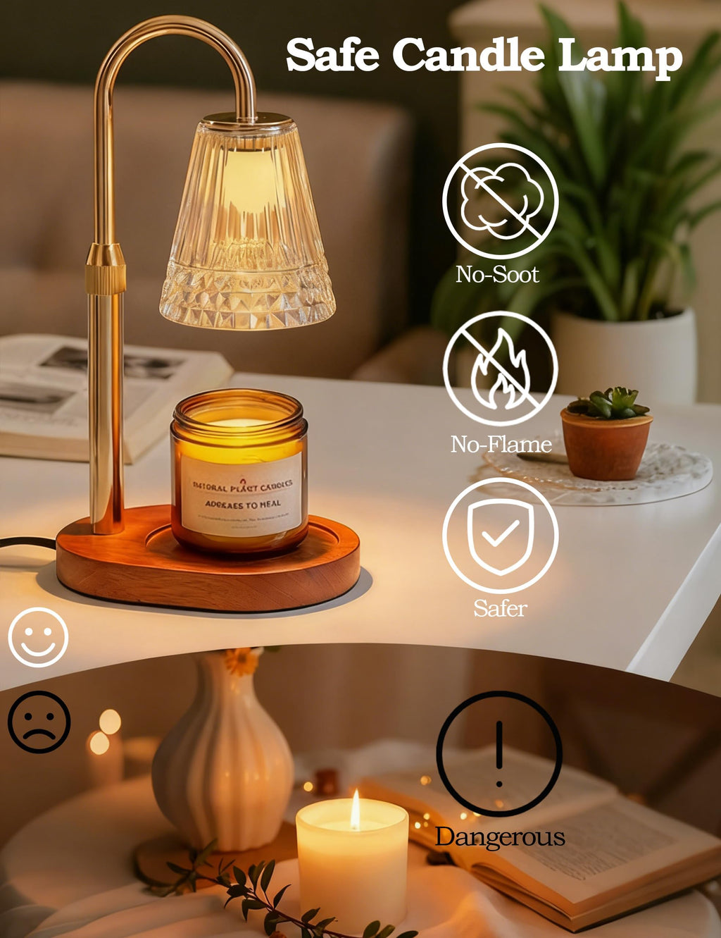 Dimmable Height Adjustable Candle Warmer Lamp with Timer K7718