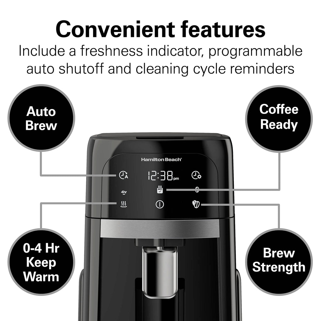 Programmable Dispensing Drip Coffee Maker with 14 Cup Brew Pot, Black D130