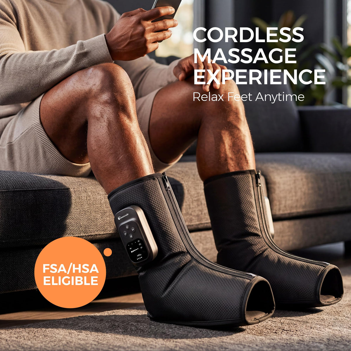 Air Compression Foot and Ankle Massager with Heat E471