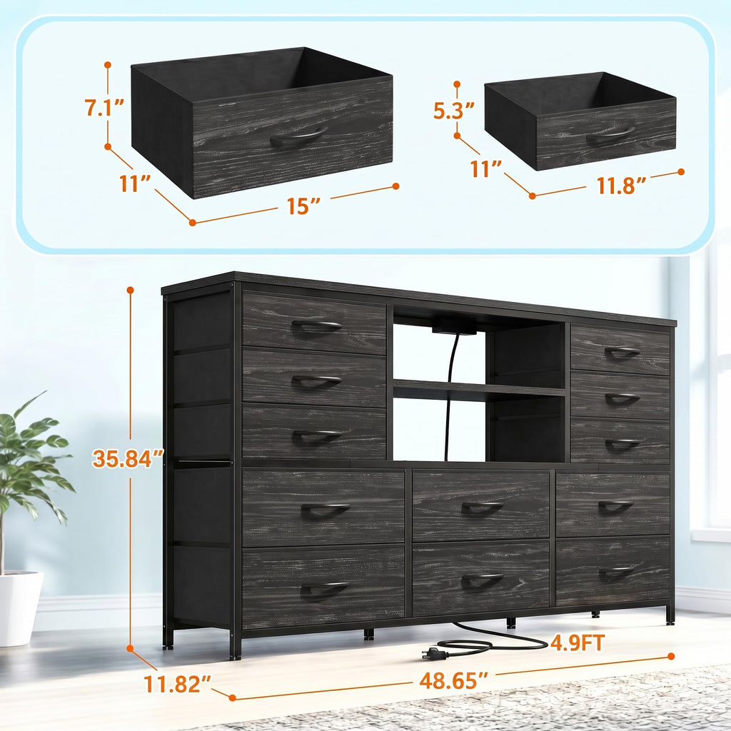 Black Wood Grain Dresser G7862