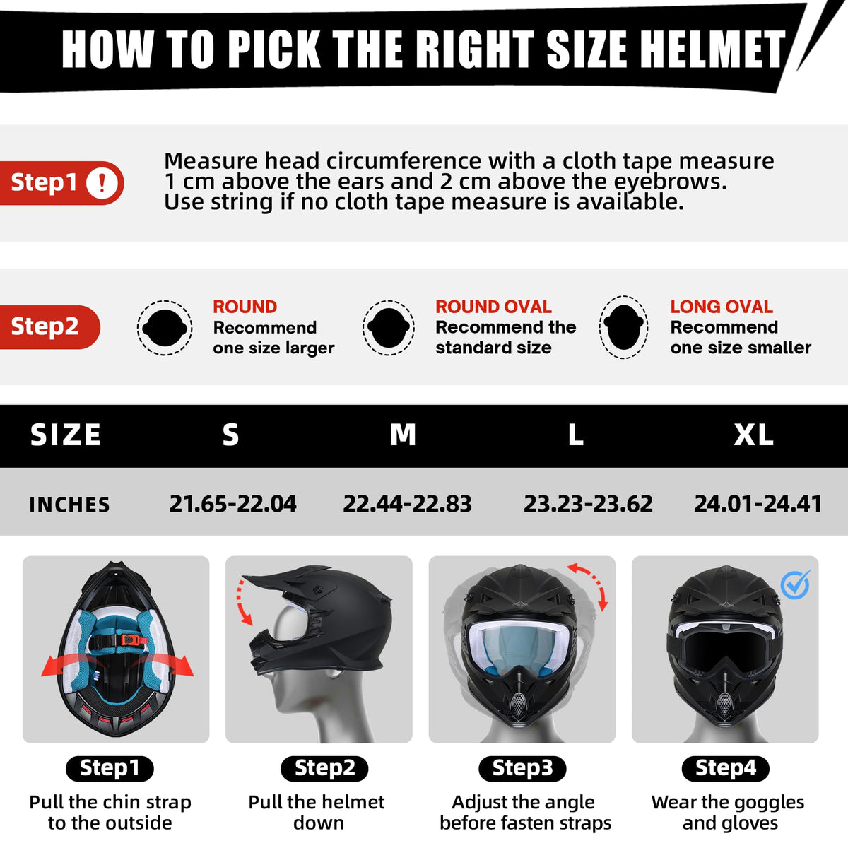 Full Face DOT Certified Motocross Helmet Y66117