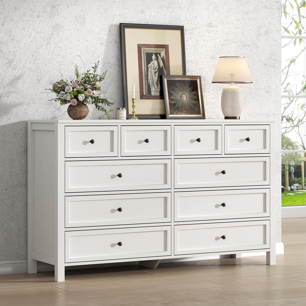White 10 Drawers Dresser J8631