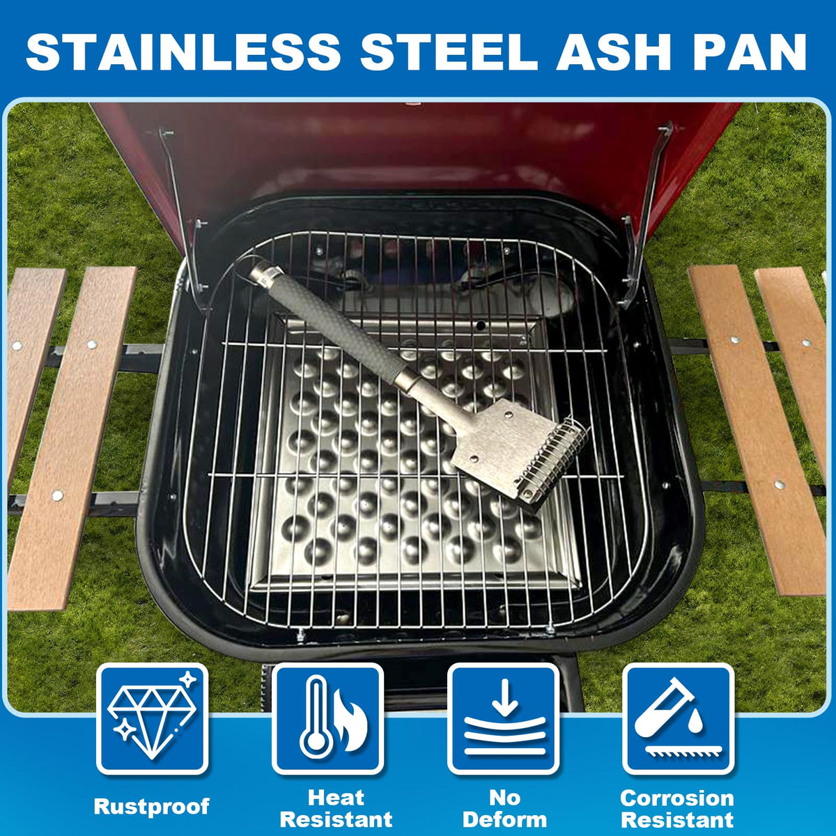 14.4" Charcoal Ash Tray Carbon Steel T9645