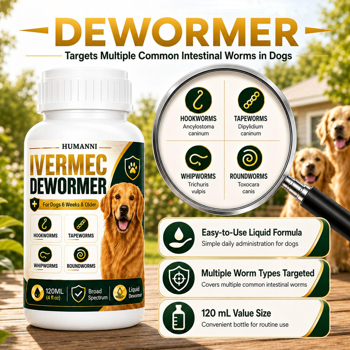 Liquid Broad Spectrum Dog Dewormer 120ml W155