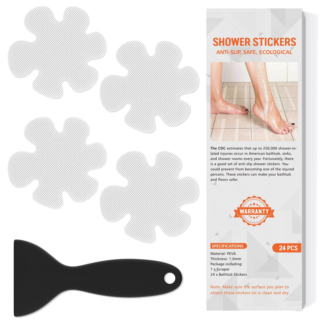 24 PCS Clear Non Slip Bathtub Stickers H824