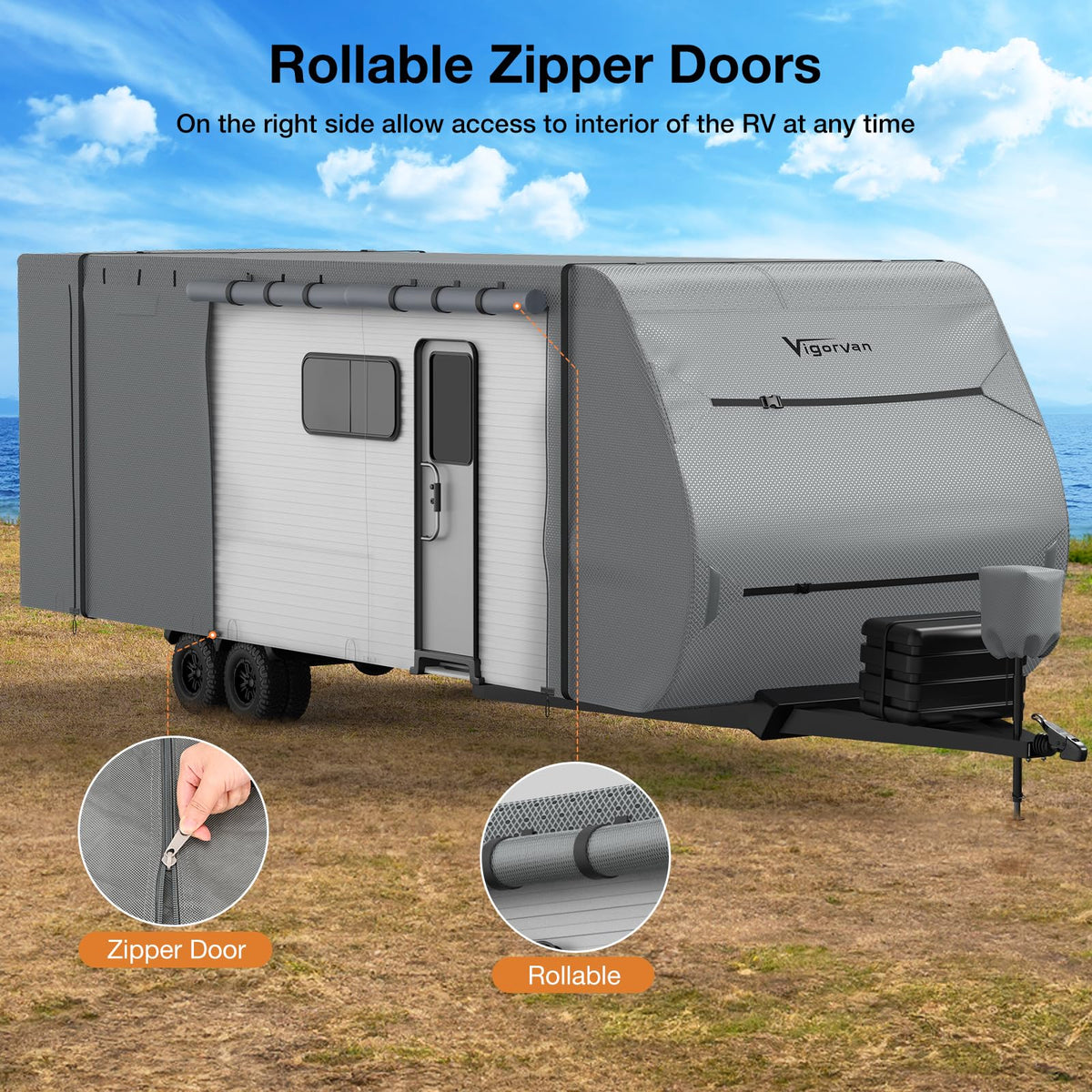 30-33FT Water-Resistant Travel Trailer RV Cover E18056