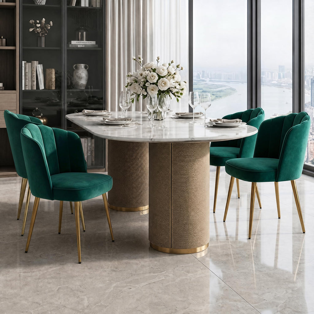 Velvet Dining Chairs Set of 2 Green G5710