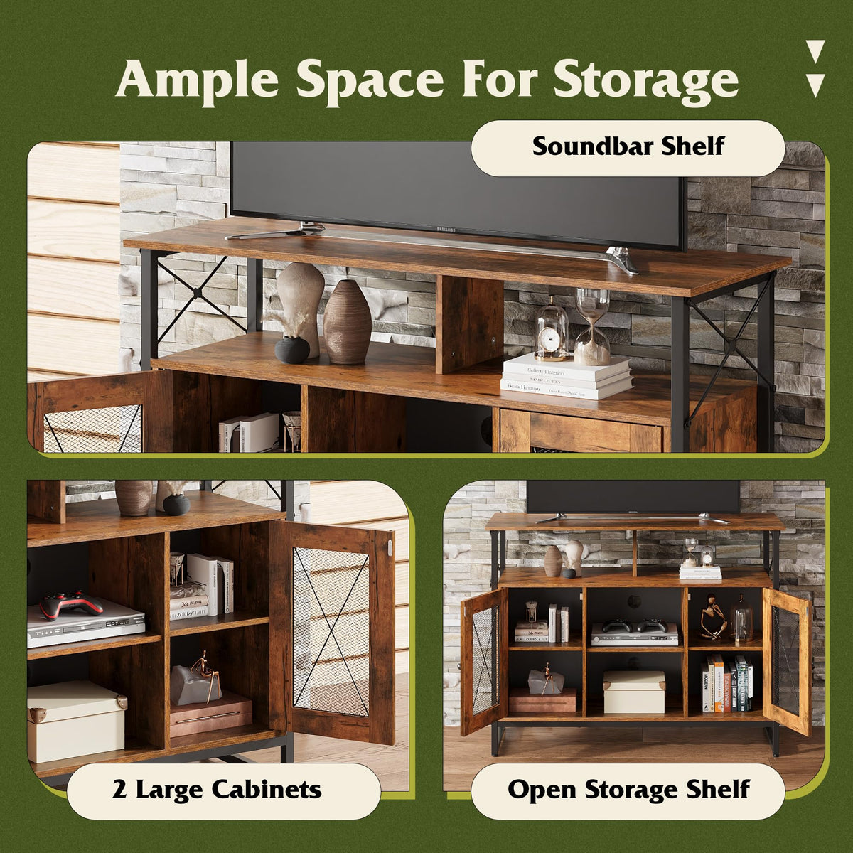 43 Inch TV Stand with Storage Cabinet J893635