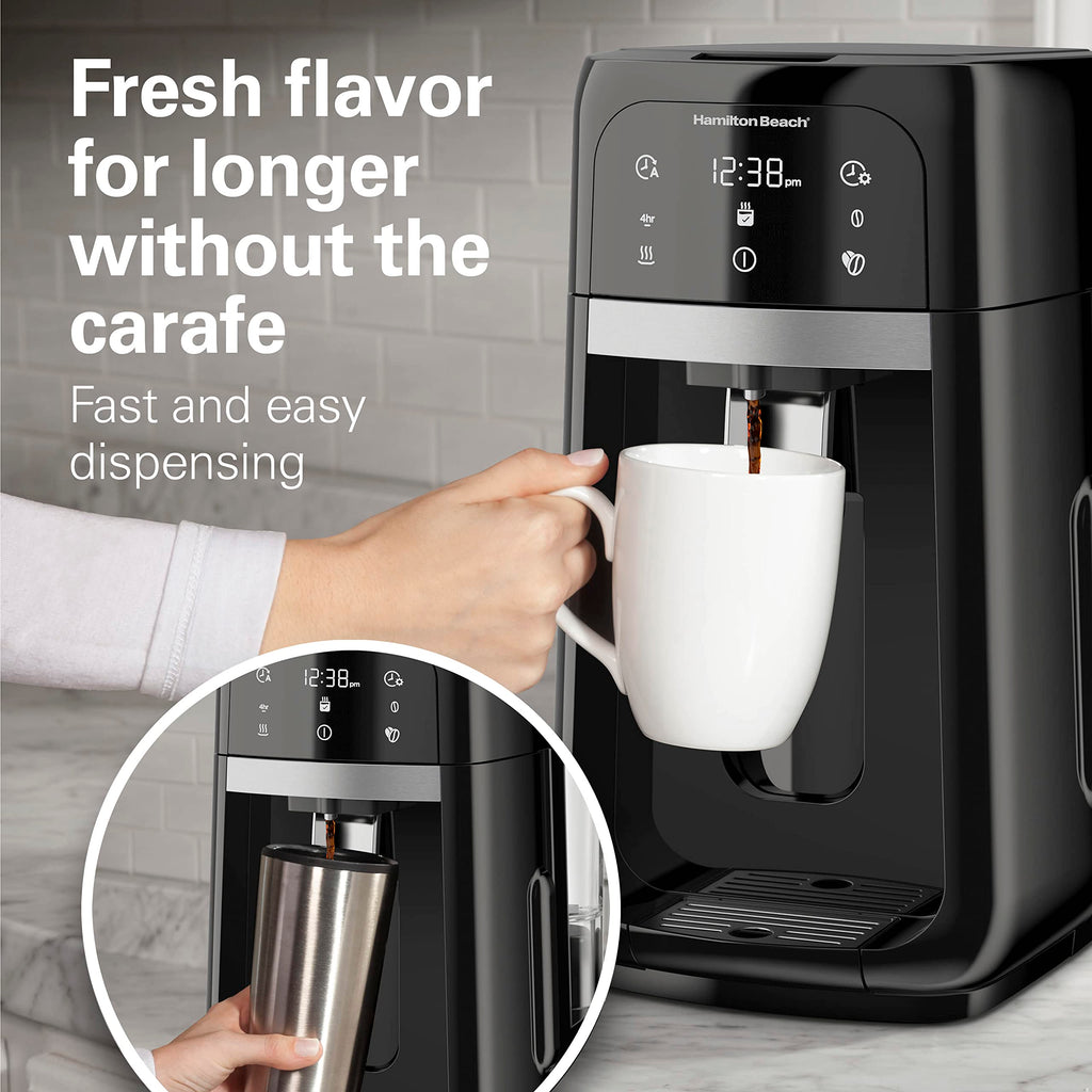 Programmable Dispensing Drip Coffee Maker with 14 Cup Brew Pot, Black D130