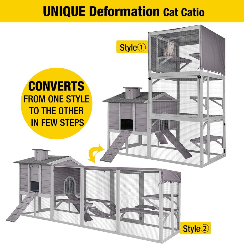 Large Outdoor Cat Enclosure with Platforms O94519