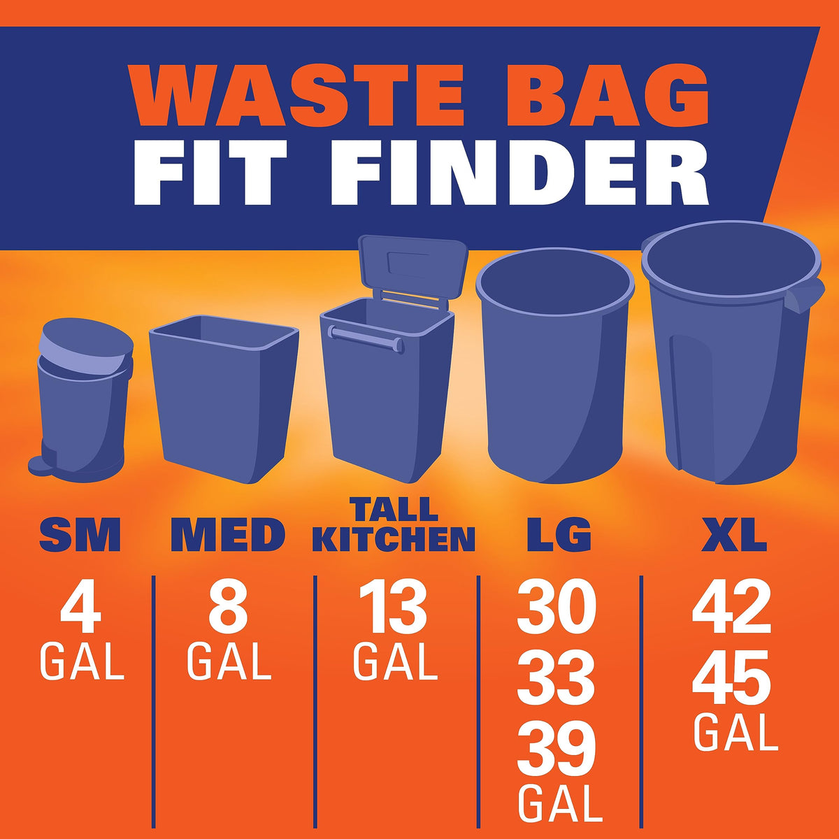 13 Gal Lavender Vanilla Kitchen Trash Bags W9201