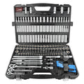 225PCS Mechanic Tool Set, 1/4" & 3/8" & 1/2" Drive Socket Wrench Set, Metric and Standard with 90-Tooth Ratchet E892