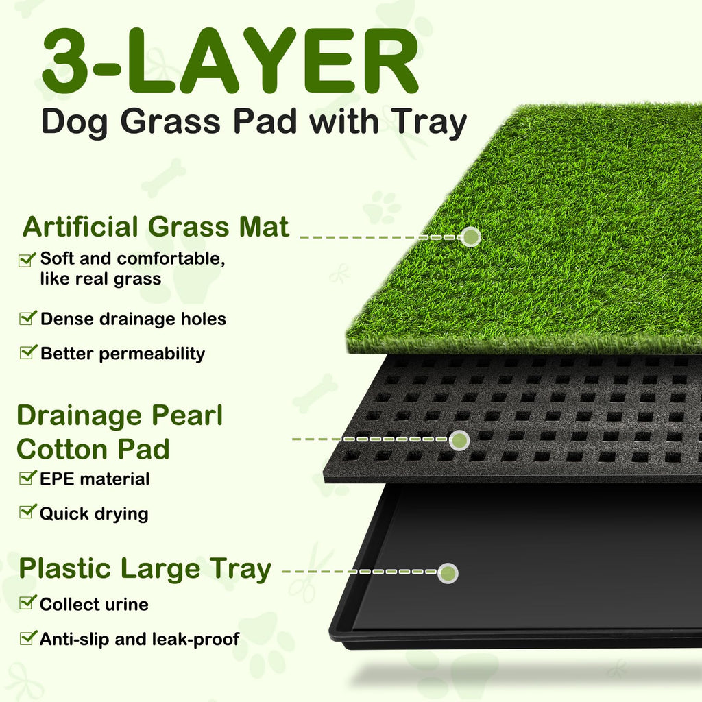 34''X23'' Artificial Turf Dog Grass Pad with Tray R625384