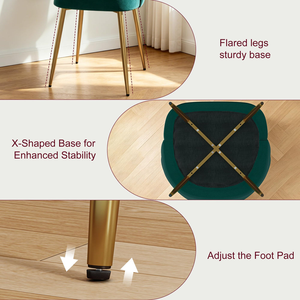 Velvet Dining Chairs Set of 2 Green G5710