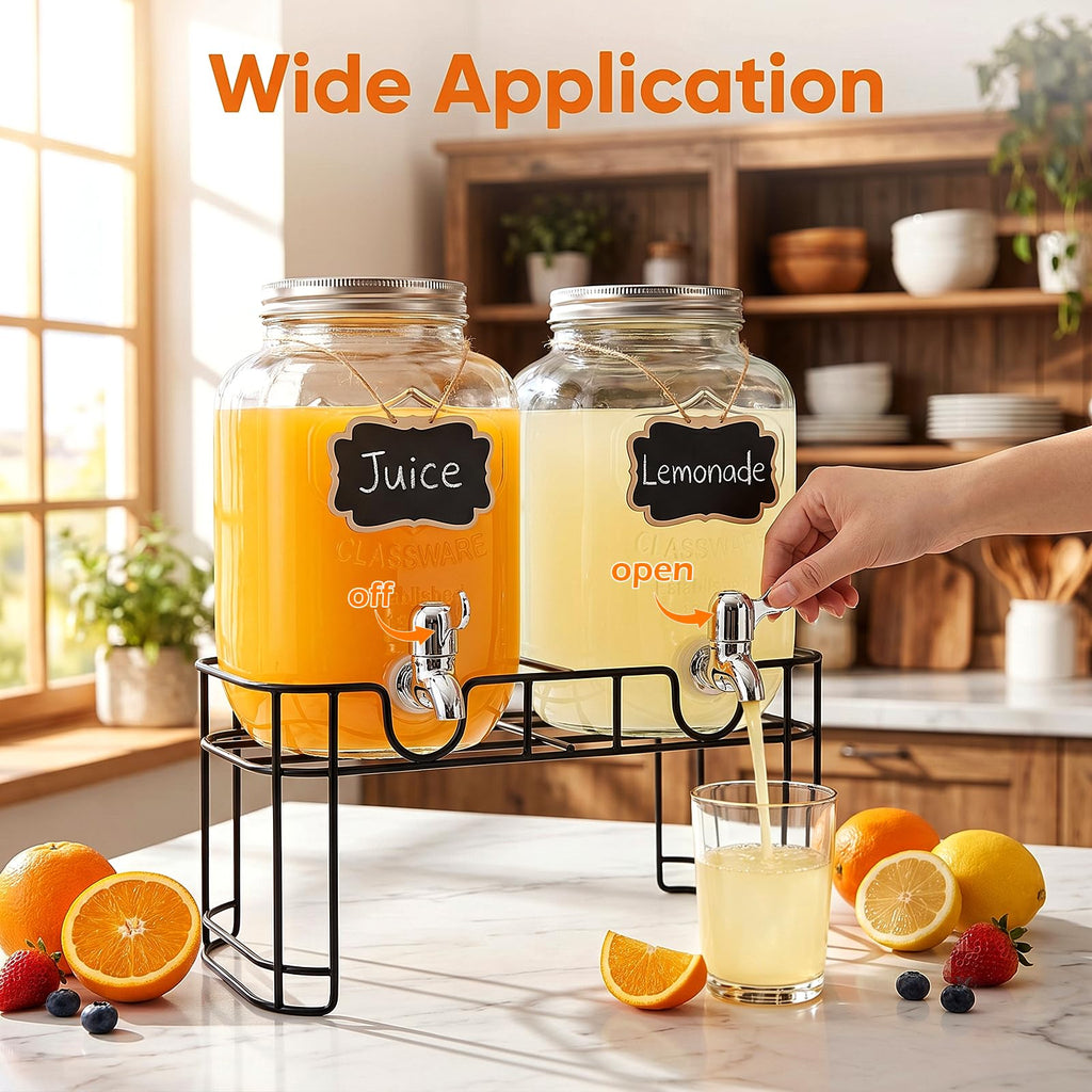 1-Gallon Beverage Dispenser 2 Pack with Stand N114