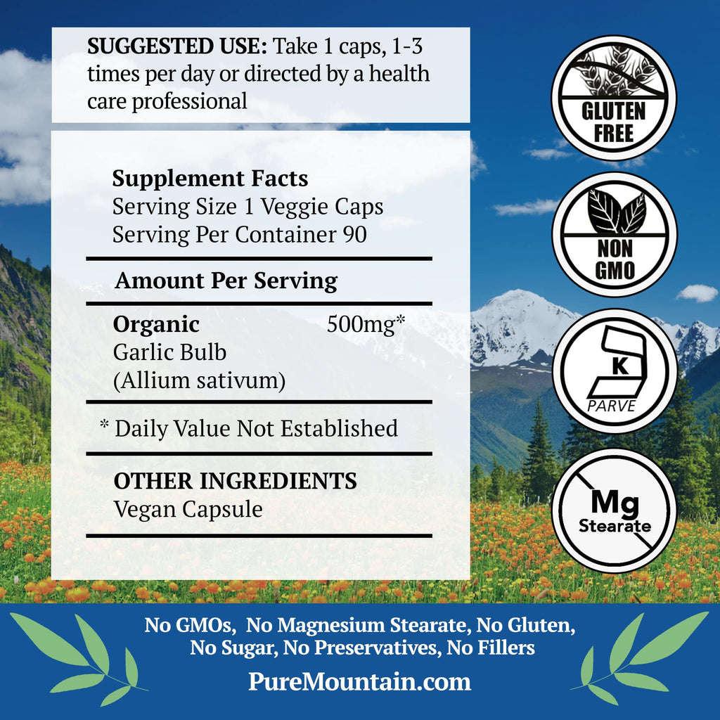 Garlic Capsules 500mg 90 Veggie Capsules G29166
