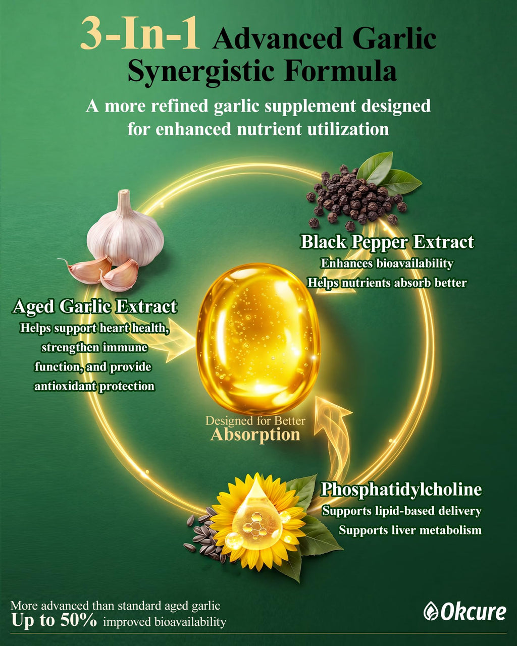 Odorless Garlic Supplement 300 Softgels G418