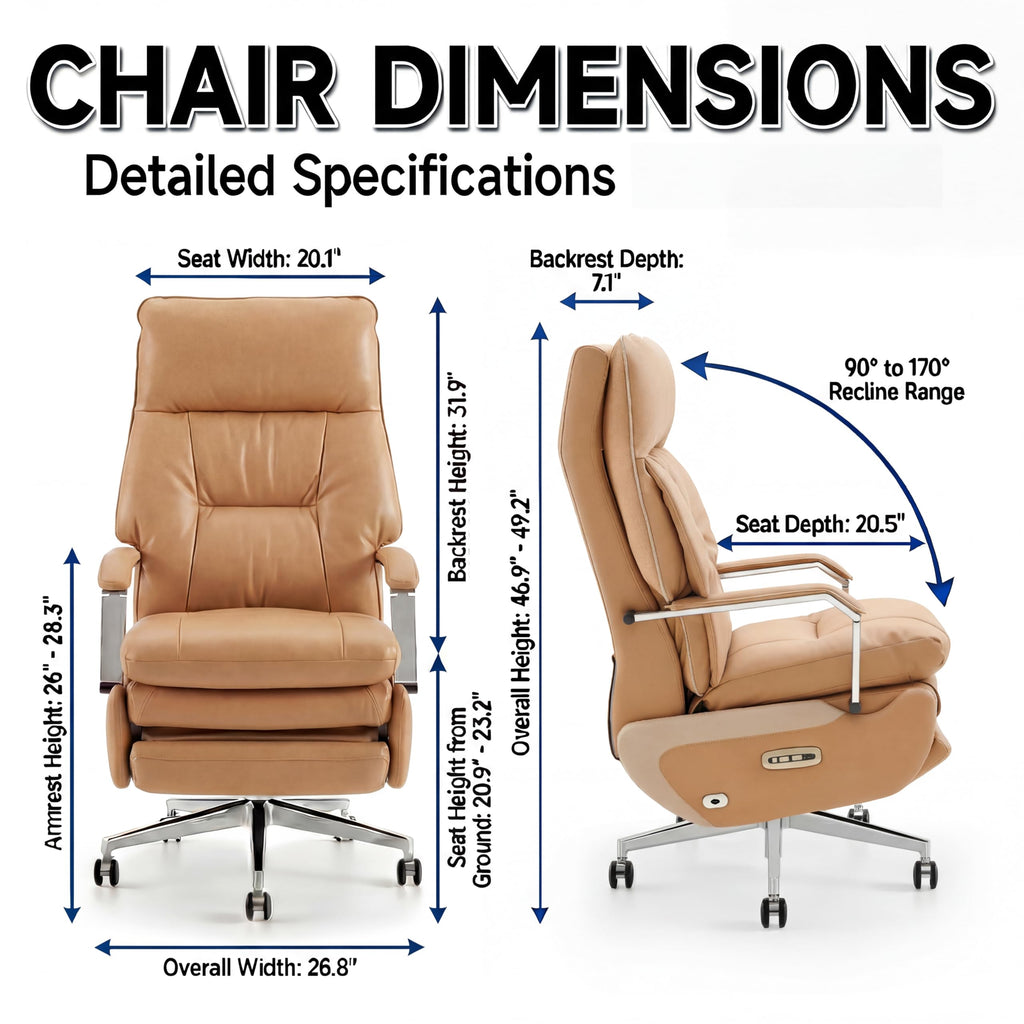 Brown Electric Big & Tall Executive Office Chair U20089