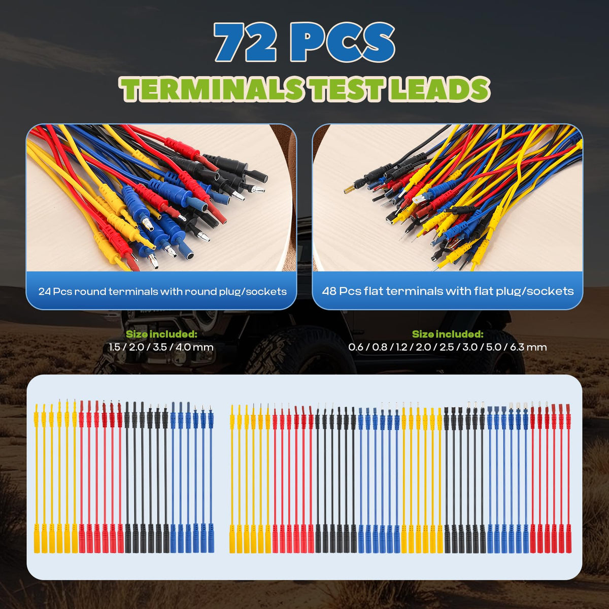 110 Pc Automotive Multimeter Test Leads Kit with Alligator Clips, Banana Plugs & Probes Z87986