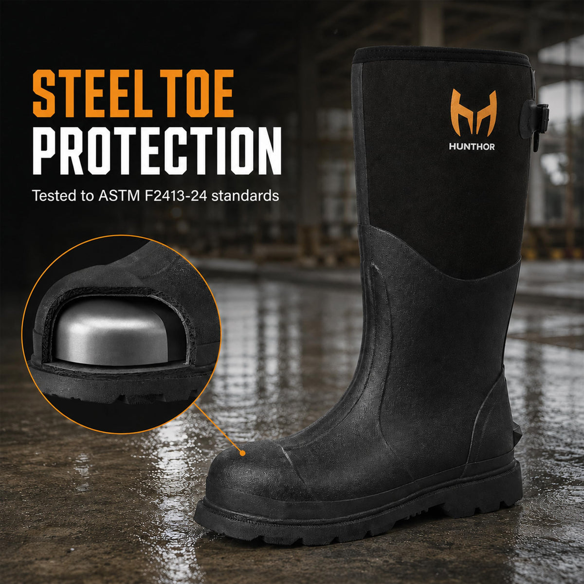Steel Toe Rubber Work Boots A936248