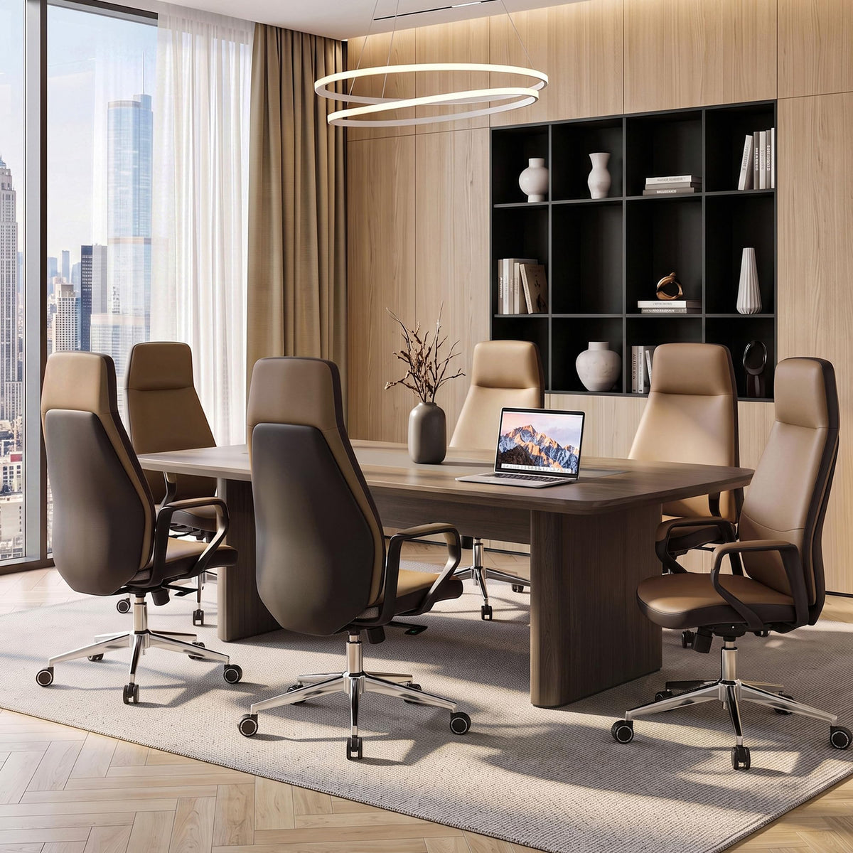 Brown Leather Executive Office Chair J3257