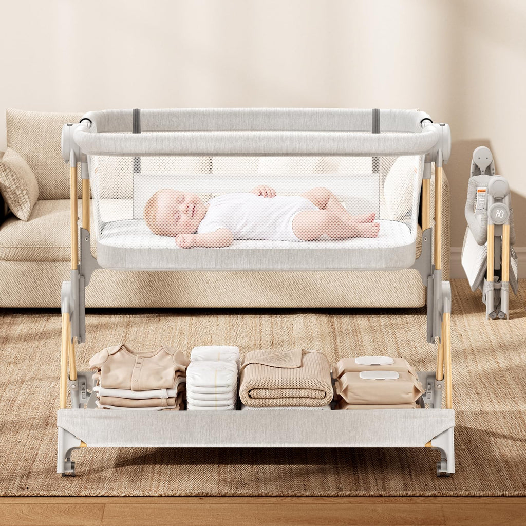 Baby Bassinet, 3-in-1 Bedside Sleeper, Foldable Crib Z667407