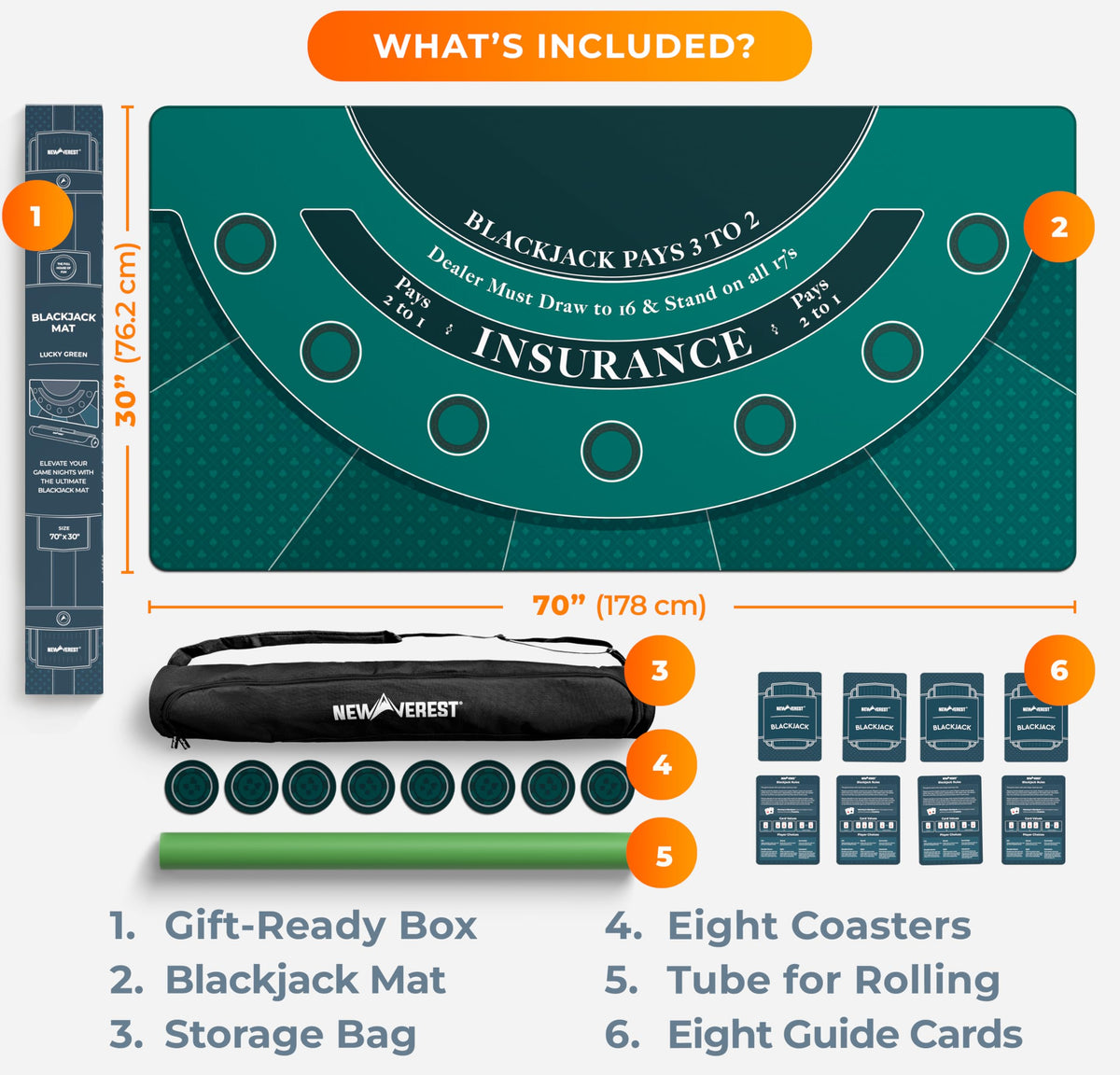 Blackjack Mat 70" x 30" Q21183
