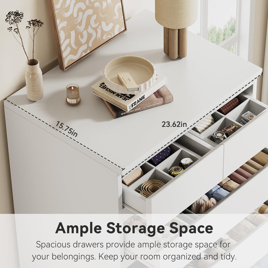 White Tall 7 Drawer Wood Dresser T2411