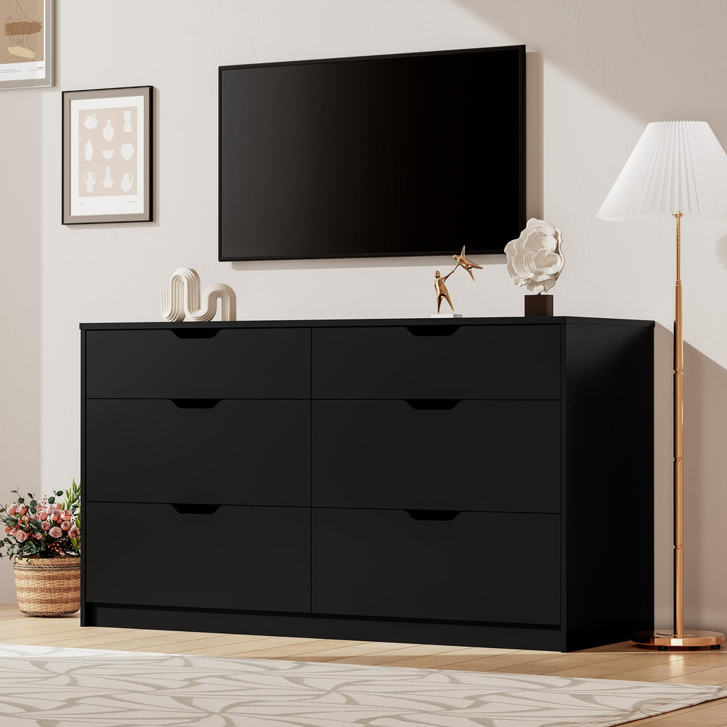 Black 6 Drawer Dresser D4641