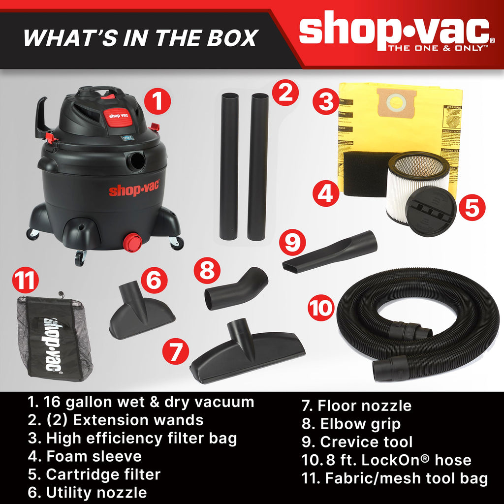 16 Gallon 6.5 Peak HP Wet/Dry Vac with Blower I24812