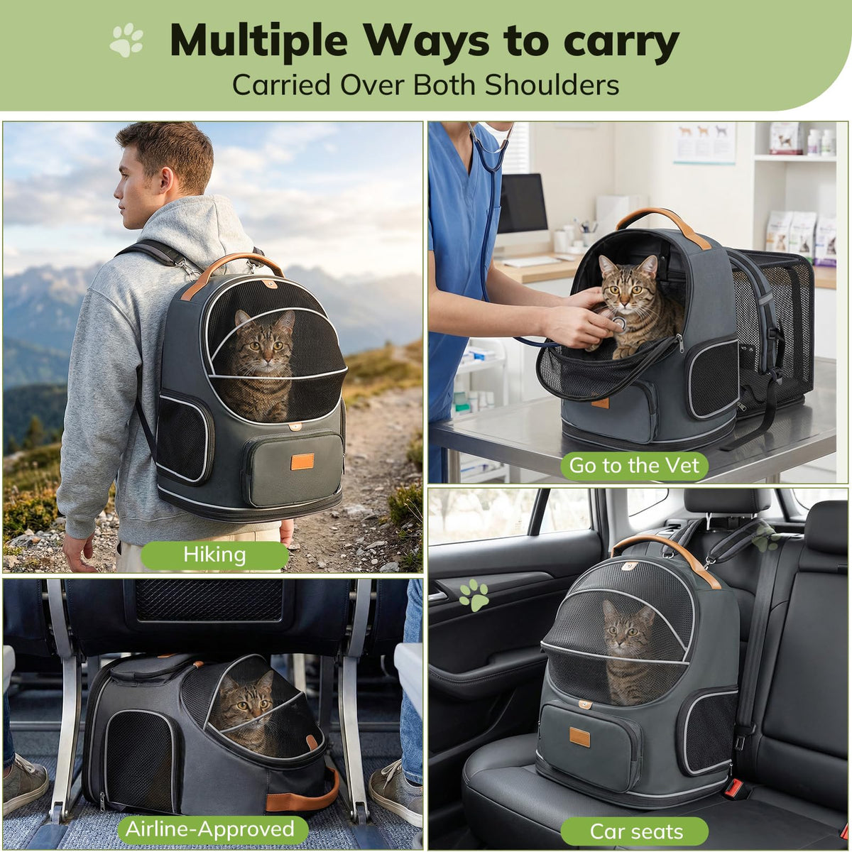 Expandable Cat Carrier Backpack L61224