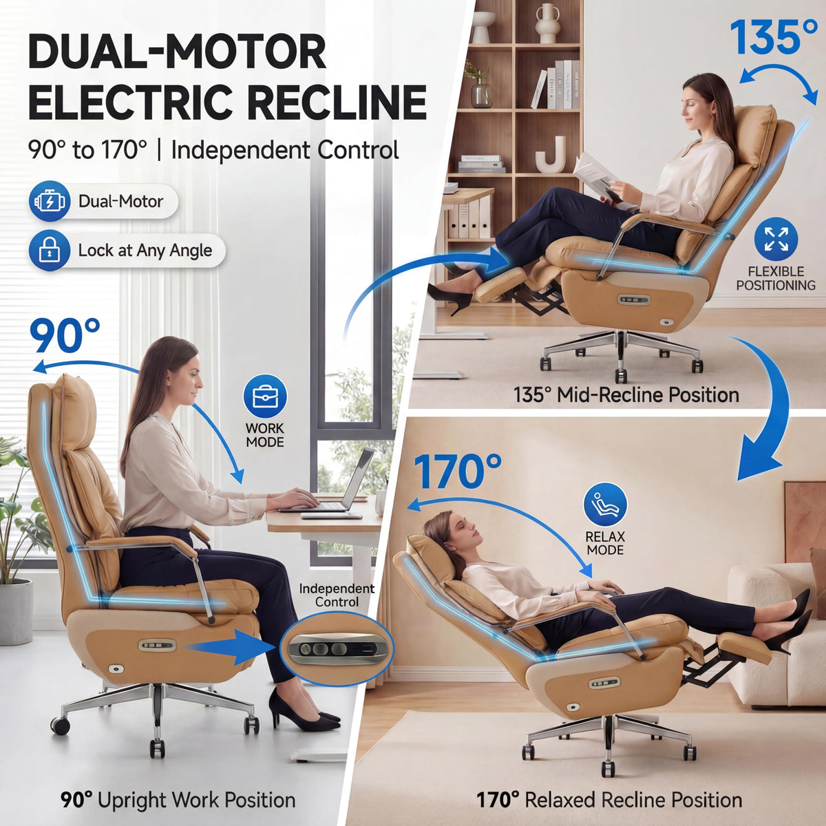 Brown Electric Big & Tall Executive Office Chair U20089