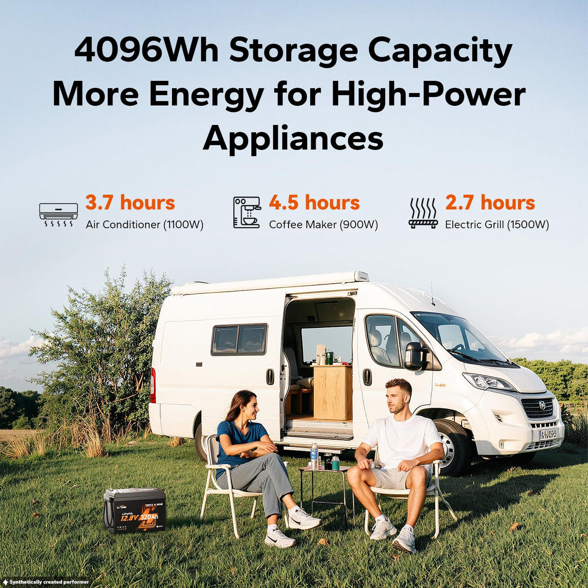 12V 320Ah Mini LiFePO4 Battery with Bluetooth V7332