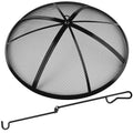 30 Inch Round Fire Pit Screen with Handle & Poker L6283