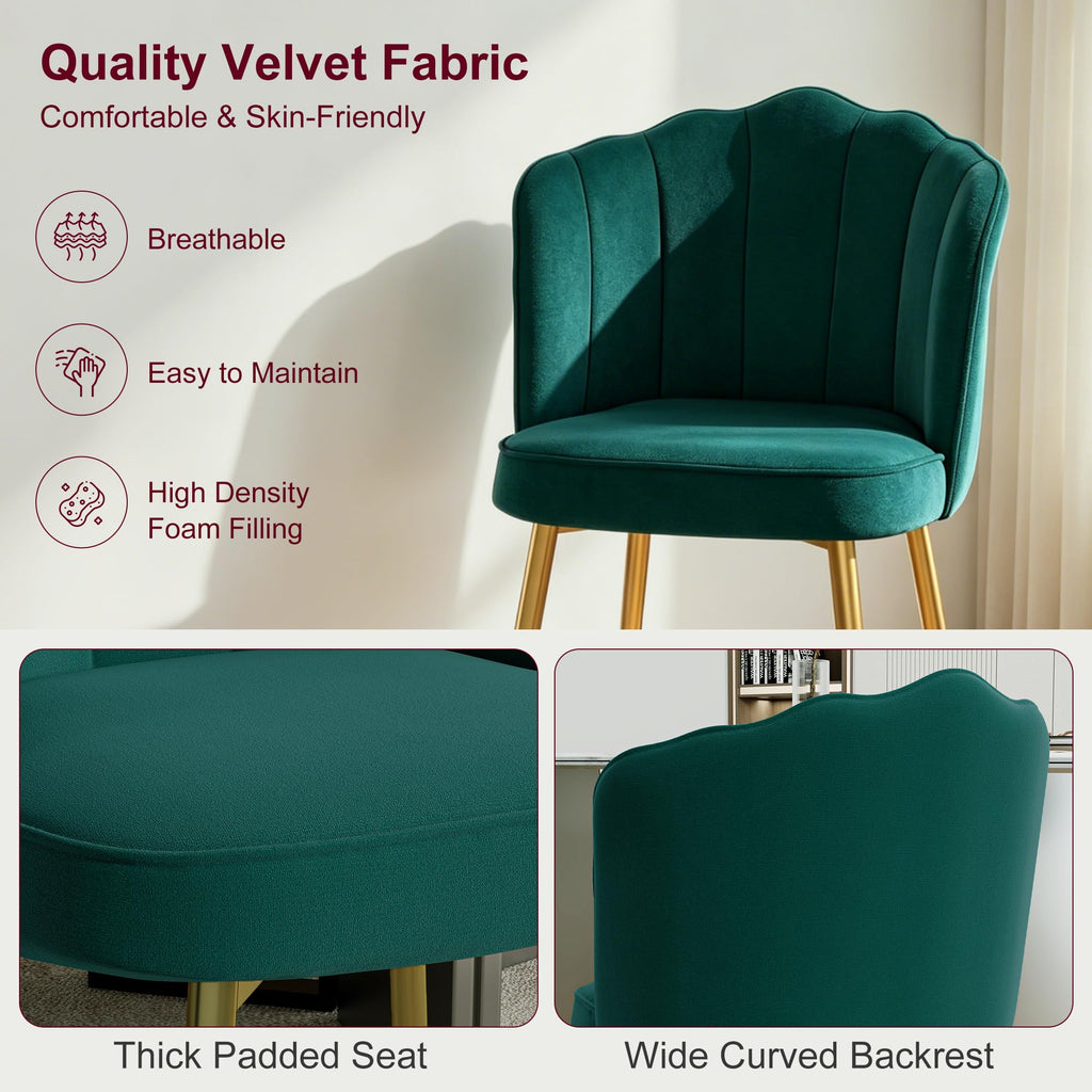 Velvet Dining Chairs Set of 2 Green G5710