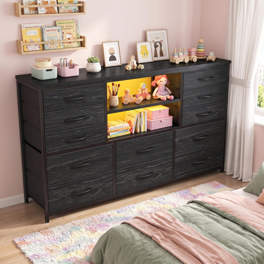 Black Wood Grain Dresser G7862
