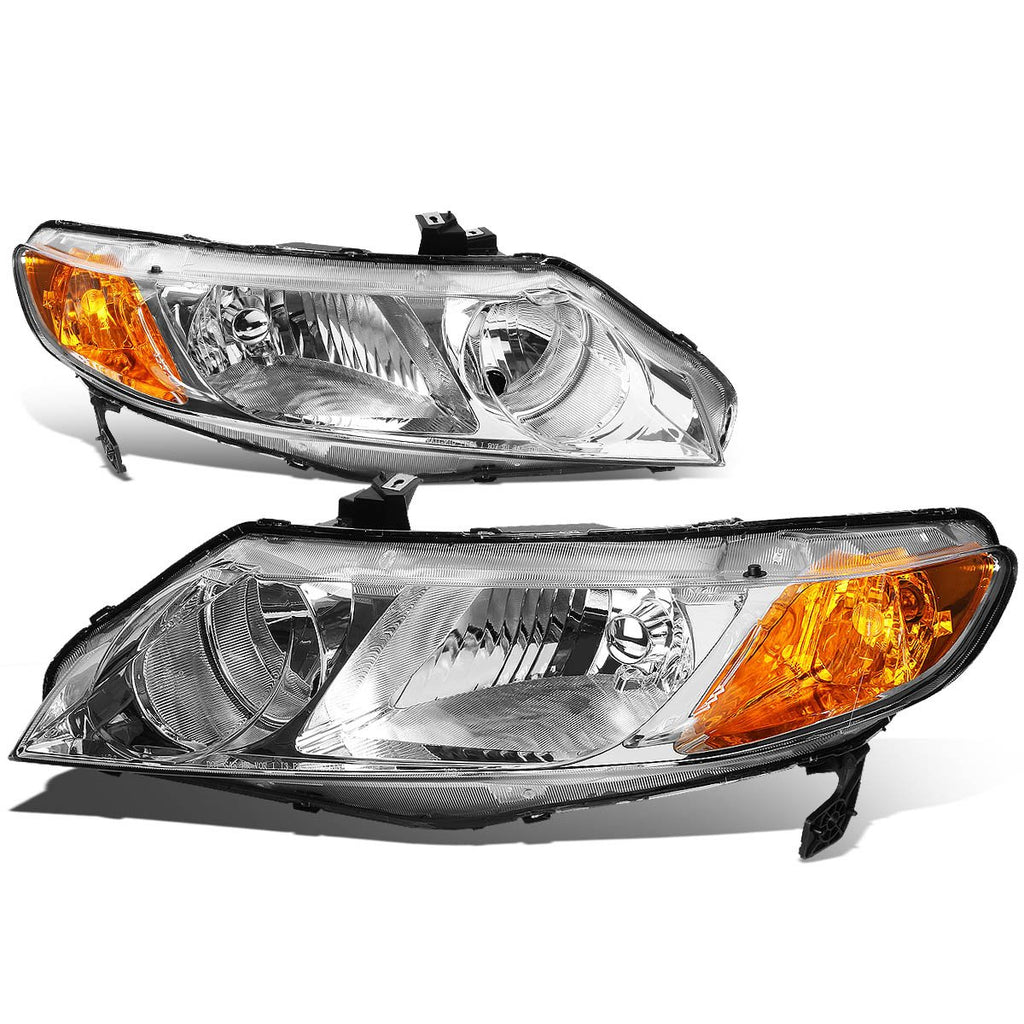 Headlights Assembly Chrome Amber I3474