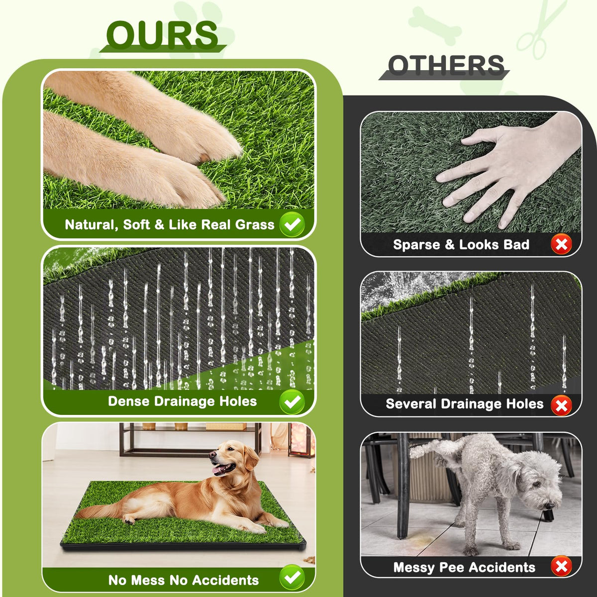 34''X23'' Artificial Turf Dog Grass Pad with Tray R625384