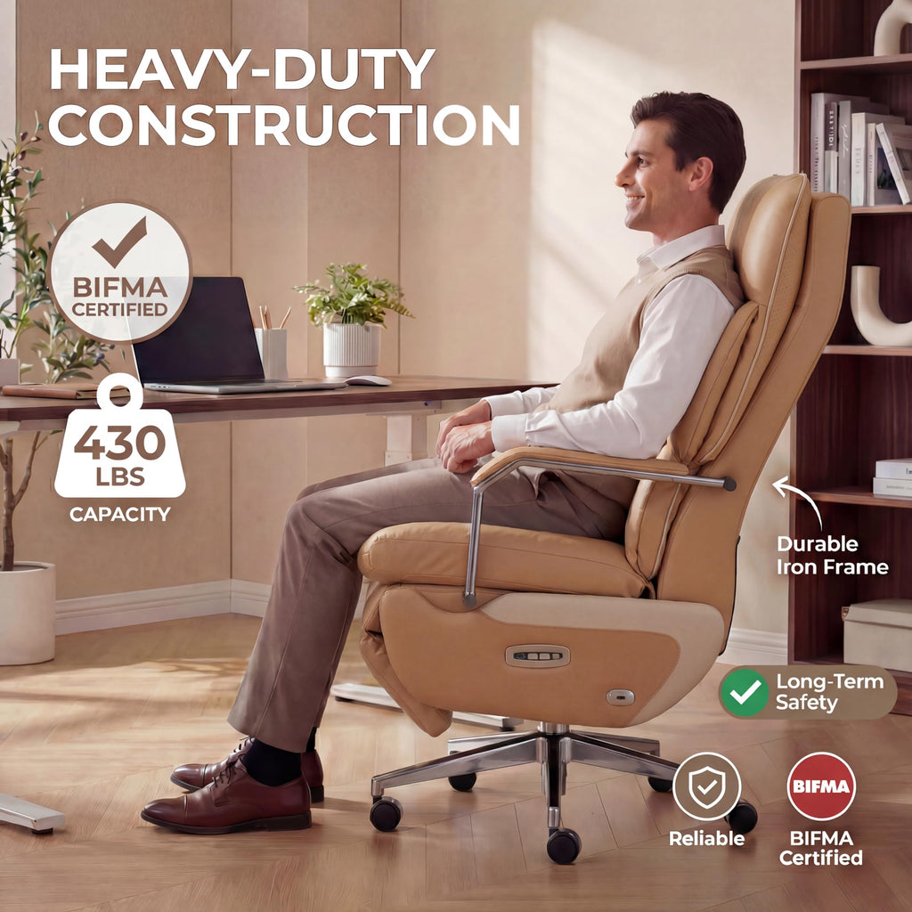 Brown Electric Big & Tall Executive Office Chair U20089