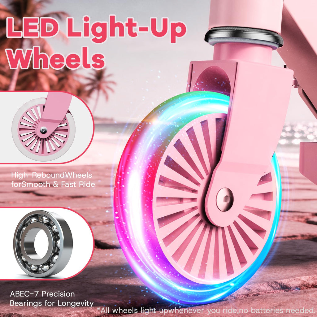 2 Wheel Light Up Wheels LED Stem Kick Scooter S2640