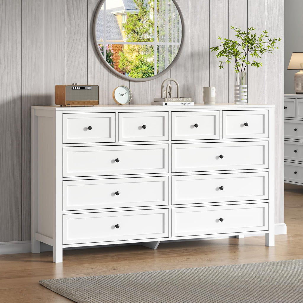White 10 Drawers Dresser J8631