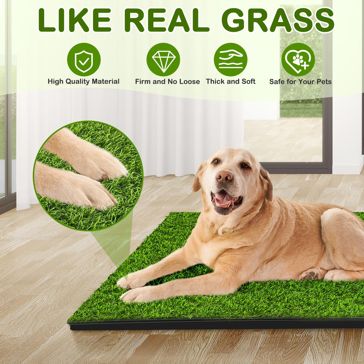 34''X23'' Artificial Turf Dog Grass Pad with Tray R625384