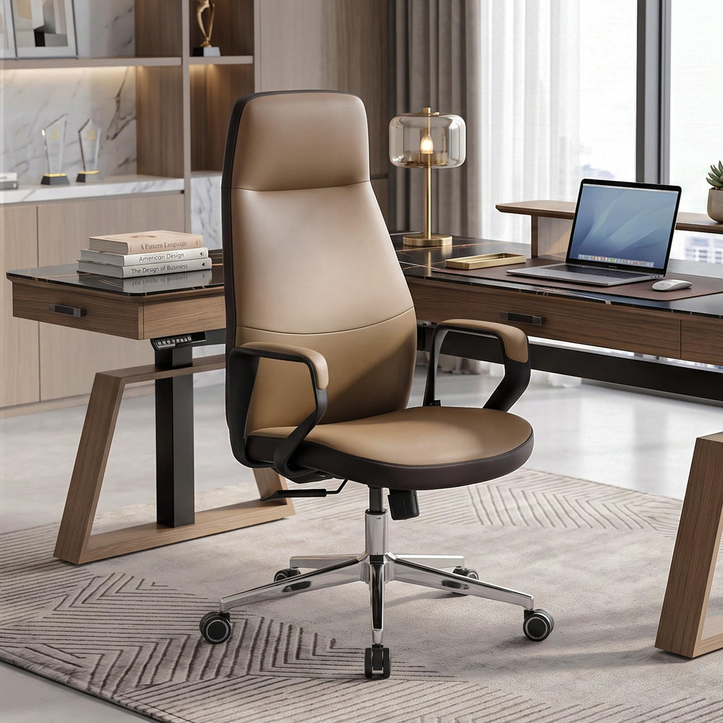 Brown Leather Executive Office Chair J3257